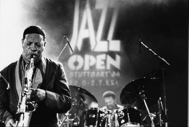RECORD DATE NOT STATED Ornette Coleman and his quartet with Denardo Coleman (background) at the Jazz Gipfel concert, Stuttgart, Germany, 1992. EDITORIAL USE ONLY  Copyright: x