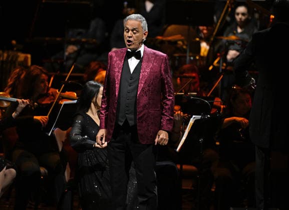 HOLLYWOOD FL - FEBRUARY 12: Andrea Bocelli performs during the Romanza 30th Anniversary World Tour at Hard Rock Live held at the Seminole Hard Rock Hotel & Casino on February 12, 2026 in Hollywood, Florida. Copyright: xmpi04x