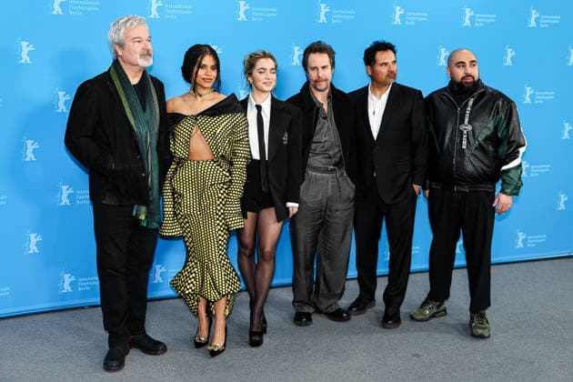 Berlin Berlinale, 76. internationale Filmfestspiele Berlin 2026 Photo Call GOOD LUCK, HAVE FUN, DON™T DIE Gore Verbinski (Regisseur Director) Sam Rockwell (Schauspieler Actor) Zazie Beetz (Schaupielerin Actor) Haley Lu Richardson (Schaupielerin Actor) Tricia Tuttle (Festival Intendantin) Michael Pena (Schauspieler Actor) Asim Chaudhry (Schauspieler Actor) Berlinale, 76. internationale Filmfestspiele Berlin 2026, 13.02.2026 -Pressefoto Roger Buerke Copyright: xEibner-Pressefoto RogerxBuerkex EP_RBE
