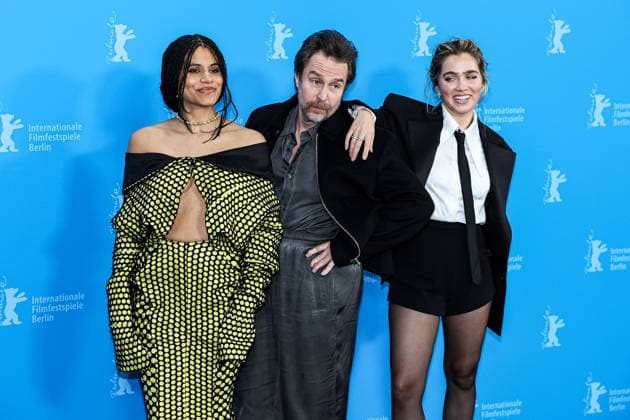 Berlin Berlinale, 76. internationale Filmfestspiele Berlin 2026 Photo Call Fun shoot GOOD LUCK, HAVE FUN, DON™T DIE Sam Rockwell (Schauspieler Actor) Zazie Beetz (Schaupielerin Actor) Haley Lu Richardson (Schaupielerin Actor) Berlinale, 76. internationale Filmfestspiele Berlin 2026, 13.02.2026 -Pressefoto Roger Buerke Copyright: xEibner-Pressefoto RogerxBuerkex EP_RBE