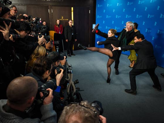 Photocall for Good Luck, Have Fun, Don™t Die , Grand Hyatt Berlin, Berlin, Germany Gore Verbinski, Zazie Beetz, Haley Lu Richardson, Sam Rockwell, Michael Pena and Asim Chaudhry act out martial arts moves in front of the photographers at the Photocall for Good Luck, Have Fun, Don™t Die during Berlinale (Berlin Film Festival) at Grand Hyatt Berlin, Berlin, , Germany on 13 February 2026., Credit:Julie Edwards Avalon Copyright: xJuliexEdwardsx xAvalonx 1074737014