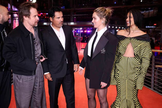 Sam Rockwell, Michael Pena, Haley Lu Richardson und Zazie Beetz beim Photocall zum Kinofilm Good Luck, Have Fun, Don t Die auf der Berlinale 2026 76. Internationale Filmfestspiele Berlin auf dem Red Carpet vom Berlinale Palast. Berlin, 13.02.2026
