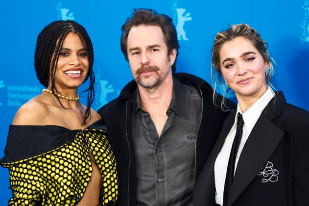 Zazie Beetz, Sam Rockwell und Haley Lu Richardson beim Photocall zum Kinofilm Good Luck, Have Fun, Don t Die auf der Berlinale 2026 76. Internationale Filmfestspiele Berlin im Hotel Grand Hyatt. Berlin, 13.02.2026