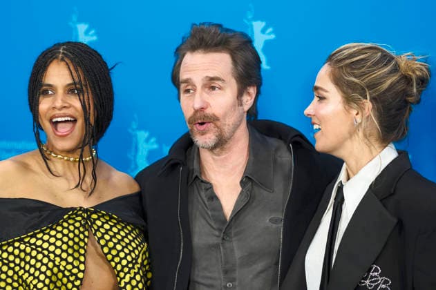 Zazie Beetz, Sam Rockwell und Haley Lu Richardson beim Photocall zum Kinofilm Good Luck, Have Fun, Don t Die auf der Berlinale 2026 76. Internationale Filmfestspiele Berlin im Hotel Grand Hyatt. Berlin, 13.02.2026