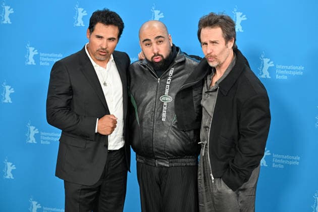 76th Berlin Film Festival Photocall Good Luck Have Fun Dont Die Michael Pena, Asim Chaudhry, Sam Rockwell attending the photocall of the movie Good Luck, Have Fun, Don t Die during 76th Berlin International Film Festival in Berlin, Germany on 13 February 2026. Photo by Julien Reynaud APS-Medias ABACAPRESS.COM Berlin  Copyright: xReynaudxJulien APS-Medias ABACAx