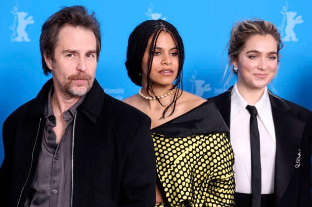 Sam Rockwell, Zazie Beetz und Haley Lu Richardson beim Photocall zum Kinofilm Good Luck, Have Fun, Don t Die auf der Berlinale 2026 76. Internationale Filmfestspiele Berlin im Hotel Grand Hyatt. Berlin, 13.02.2026