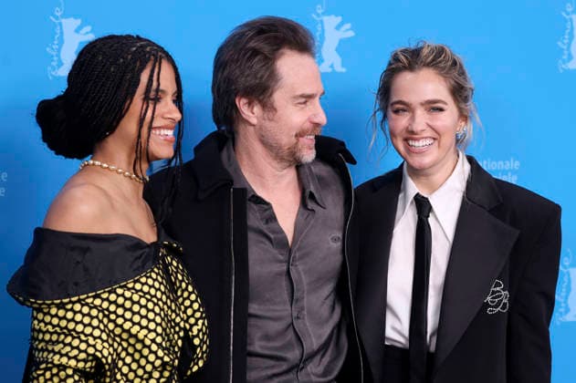 Zazie Beetz, Sam Rockwell und Haley Lu Richardson beim Photocall zum Kinofilm Good Luck, Have Fun, Don t Die auf der Berlinale 2026 76. Internationale Filmfestspiele Berlin im Hotel Grand Hyatt. Berlin, 13.02.2026
