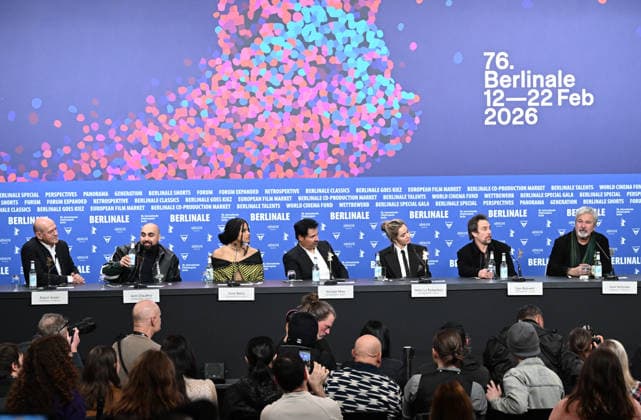 76th Berlinale International Film Festival Good Luck, Have Fun, Don t Die press conference at Grand Hyatt Hotel Featuring: Zazie Beetz, Michael Pena, Haley Lu Richardson, Sam Rockwell Where: Berlin, Germany When: 13 Feb 2026 Credit: Cover Images EDITORIAL USE ONLY. NOT FOR USE BY NEWSPAPERS BASED IN THE UK. Copyright: xx coverimg55465844