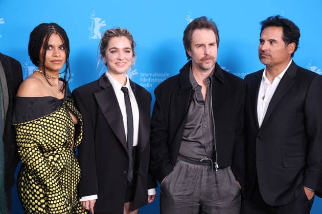 February 13, 2026, Berlin, Germany: Zazie Beetz, Sam Rockwell, Haley Lu Richardson and Michael Pena pose at the photo-call of Good Luck, Have Fun, Don t Die during the 76th Berlinale International Film Festival at Hotel Hyatt in Berlin, Germany, on 13 February 2026. Photo: Berlin Germany - ZUMAm179 20260213_zep_m179_043 Copyright: xAlecxMichaelx