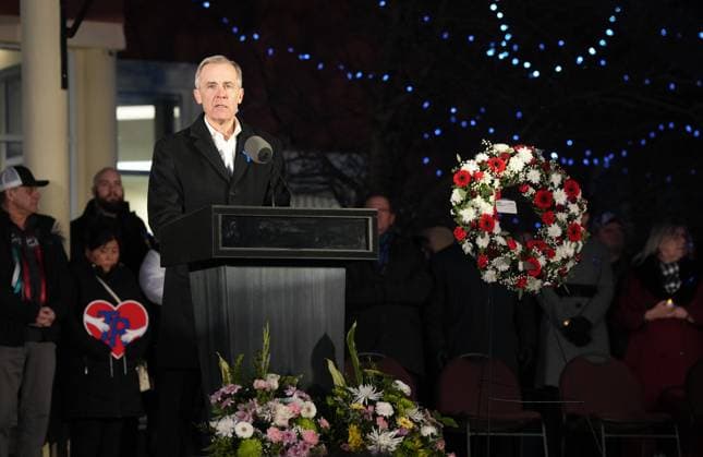 February 13, 2026, Tumbler Ridge, Bc, CANADA: Prime Minister Mark Carney speaks while attending a vigil for the victims of a mass shooting, in Tumbler Ridge, B.C., Friday, Feb. 13, 2026. Tumbler Ridge CANADA  - ZUMAc35_ 20260213_zaf_c35_169 Copyright: xChristinnexMuschix