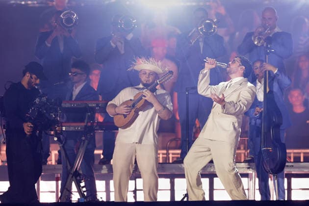 Buenos Aires, February 13, 2026 Puerto Rican singer Bad Bunny, performs his first show at the River Plate Stadium in Argentina during his tour, Debi tirar mas fotos UNAR AGENCY via Aton Chile, Buenos Aires Argentina Aton 1124849  Copyright: UNARxAGENCYxviaxAtonxChile