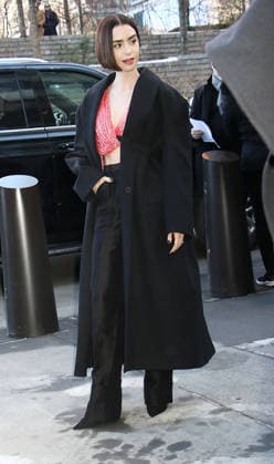 February 13, 2026 Lily Collins at Calvin Klein 2026 Show during New York Fashion Week in New York. February 13, 2026 Copyright: xRWx
