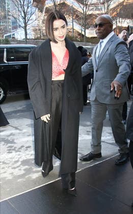 February 13, 2026 Lily Collins at Calvin Klein 2026 Show during New York Fashion Week in New York. February 13, 2026 Copyright: xRWx