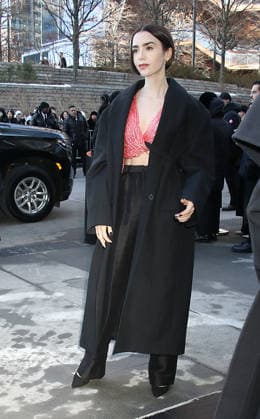 February 13, 2026 Lily Collins at Calvin Klein 2026 Show during New York Fashion Week in New York. February 13, 2026 Copyright: xRWx