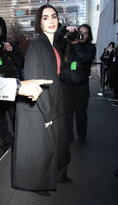 February 13, 2026 Lily Collins at Calvin Klein 2026 Show during New York Fashion Week in New York. February 13, 2026 Copyright: xRWx