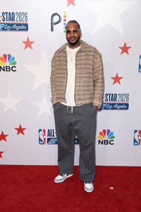 Los Angeles Clippers And Comcast NBCUniversal s NBA All-Star Legendary Tip-Off Celebration Carmelo Anthony at the Los Angeles Clippers And Comcast NBCUniversal s National Basketball Association (NBA) All-Star Legendary Tip-Off Celebration held at the Los Angeles County Museum of Art (LACMA) on February 13, 2026 in Miracle Mile, Los Angeles, California, United States., Credit:Xavier Collin Avalon USA, Los Angeles  Copyright: xXavierxCollinx xAvalonx 1074831638