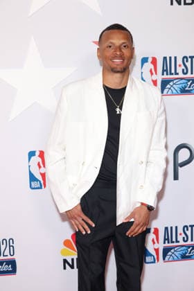 Los Angeles Clippers And Comcast NBCUniversal s NBA All-Star Legendary Tip-Off Celebration Andre De Grasse at the Los Angeles Clippers And Comcast NBCUniversal s National Basketball Association (NBA) All-Star Legendary Tip-Off Celebration held at the Los Angeles County Museum of Art (LACMA) on February 13, 2026 in Miracle Mile, Los Angeles, California, United States., Credit:Xavier Collin Avalon USA, Los Angeles  Copyright: xXavierxCollinx xAvalonx 1074831964
