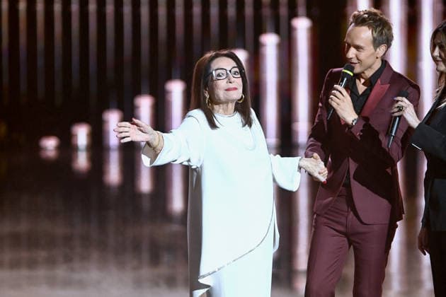 41st Les Victoires De La Musique Award Ceremony - Paris Nana Mouskouri speaks as she receives an Honorary Award during the 41st Les Victoires De La Musique Award Ceremony at La Seine Musicale on February 13, 2026 in Boulogne-Billancourt, France. Photo by Franck Castel ABACAPRESS.COM Paris France  Copyright: xCastelxFranck ABACAx