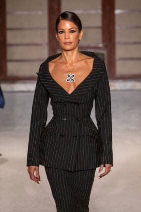 Sergio Hudson - Runway - February 2026 New York Fashion Week (NEW) Sergio Hudson - Runway - February 2026 New York Fashion Week. February 13, 2026, New York, New York, USA: A model walks the runway for the Sergio Hudson fashion show during the New York Fashion Week at the New York Public Library on February 13, 2026 in New York City. (Credit: M10s TheNews2) (Foto: M10s Thenews2 imago images) Sergio Hudson - Runway - February 2026 New York Fashion Week  Copyright: xRonxAdarx