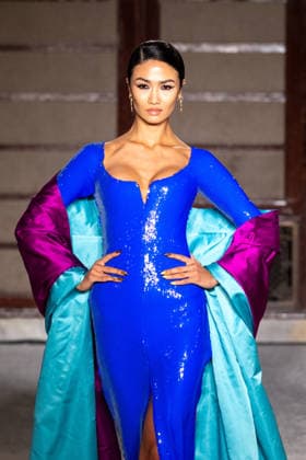 Sergio Hudson - Runway - February 2026 New York Fashion Week (NEW) Sergio Hudson - Runway - February 2026 New York Fashion Week. February 13, 2026, New York, New York, USA: A model walks the runway for the Sergio Hudson fashion show during the New York Fashion Week at the New York Public Library on February 13, 2026 in New York City. (Credit: M10s TheNews2) (Foto: M10s Thenews2 imago images) Sergio Hudson - Runway - February 2026 New York Fashion Week  Copyright: xRonxAdarx