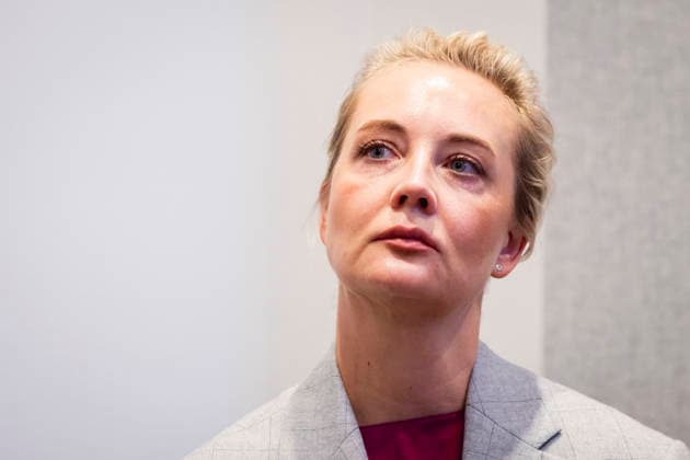 Julia Nawalnaja, Witwe von Alexei Nawalny, spricht zu den Medien in Muenchen, 14.02.2026. Fotografiert im Auftrag des Auswaertigen Amtes Muenchen Deutschland *** Julia Navalnaya, widow of Alexei Navalny, speaks to the media in Munich, 14 02 2026 Photographed on behalf of the Federal Foreign Office Munich Germany Copyright: xJulianexSonntag AAx