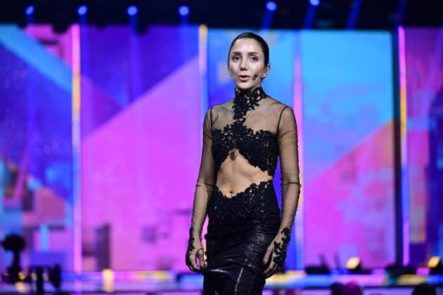 KRISTIANSTAD, SWEDEN 20260214 Presenter Gina Dirawi on stage at Kristianstad Arena during Saturdays dress rehearsal for round 3 of Melodifestivalen 2026 KRISTIANSTAD SWEDEN x50090x  Copyright: xJohanxNilsson TTx MELODIFESTIVALEN 2026 KRISTIANSTAD 5-WT0GxaR0E