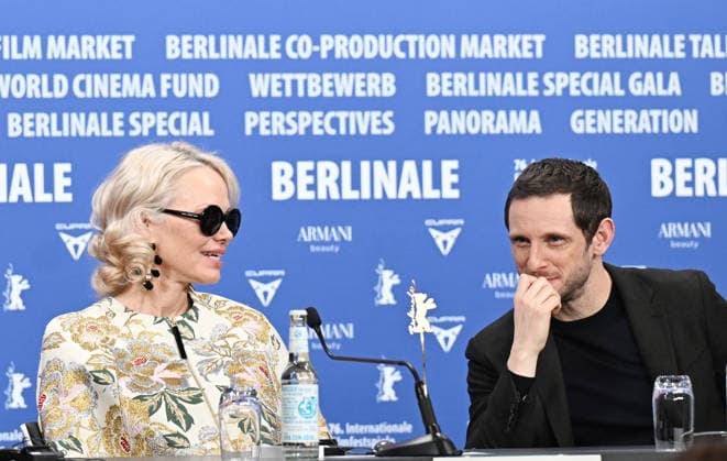 Press conference for Rosebush Burning at the 76th Berlin Film Festival Featuring: Pamela Anderson and Jamie Bell Where: Berlin, Germany When: 14 Feb 2026 Credit: Cover Images EDITORIAL USE ONLY. NOT FOR USE BY NEWSPAPERS BASED IN THE UK. Copyright: xx coverimg55467768