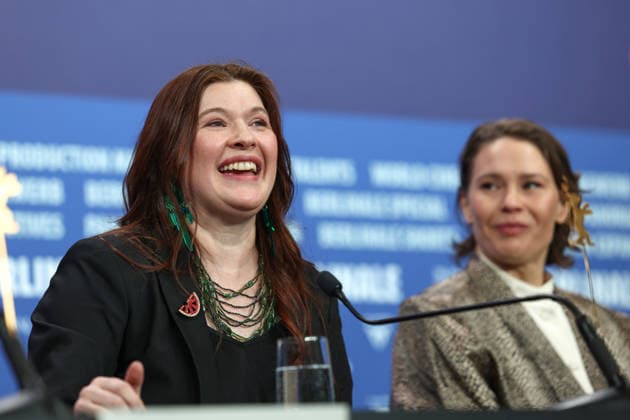 February 14, 2026, Berlin, Brandenburg, Germany: The 76 Berlinale Film Festival is taking place in Berlin from February 12 to 22, 2026. Nightborn film press conference. Hanna Bergholm answers to journalists questions. Berlin Germany  - ZUMAt227 20260214_zip_t227_018 Copyright: xMarinaxTakimotox
