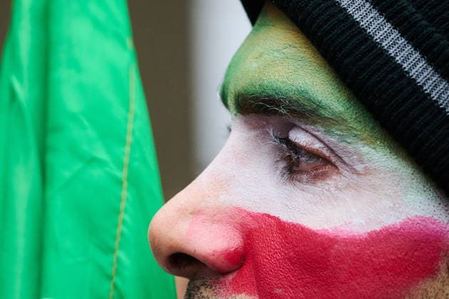 February 14, 2026, Toronto, On, Canada: Protesters march in support of regime change in Iran during a demonstration in Toronto, on Saturday, Feb. 14, 2026. Toronto Canada  - ZUMAc35_ 20260214_zaf_c35_209 Copyright: xSammyxKoganx