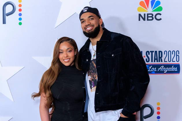 February 13, 2026, Los Angeles, California, USA: (L-R) Jordyn Woods and Karl-Anthony Towns at the 2026 LA Clippers & Comcast NBCÃ¢â‚¬â ¢s Universal NBA All-Star Legendary Tip-Off Celebration on Friday February 13, 2026 at LACMA in Los Angeles, California. ARIANA RUIZ PI Los Angeles USA - ZUMAp124 20260213_zaa_p124_085 Copyright: xArianaxRuizx