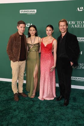 Los Angeles Special Screening Of A24 s How To Make A Killing Topher Grace, Jessica Henwick, Margaret Qualley and Glen Powell at the Los Angeles Special Screening Of A24 s How To Make A Killing held at AMC The Grove 14 on February 14, 2026 in Beverly Grove, Los Angeles, California, United States., Credit:Xavier Collin Avalon USA, Los Angeles  Copyright: xXavierxCollinx xAvalonx 1075168183