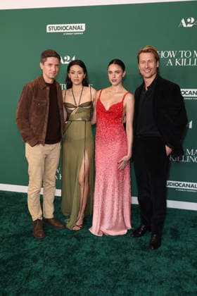 Los Angeles Special Screening Of A24 s How To Make A Killing Topher Grace, Jessica Henwick, Margaret Qualley and Glen Powell at the Los Angeles Special Screening Of A24 s How To Make A Killing held at AMC The Grove 14 on February 14, 2026 in Beverly Grove, Los Angeles, California, United States., Credit:Xavier Collin Avalon USA, Los Angeles  Copyright: xXavierxCollinx xAvalonx 1075168198