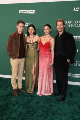 Los Angeles Special Screening Of A24 s How To Make A Killing Topher Grace, Jessica Henwick, Margaret Qualley and Glen Powell at the Los Angeles Special Screening Of A24 s How To Make A Killing held at AMC The Grove 14 on February 14, 2026 in Beverly Grove, Los Angeles, California, United States., Credit:Xavier Collin Avalon USA, Los Angeles  Copyright: xXavierxCollinx xAvalonx 1075168211
