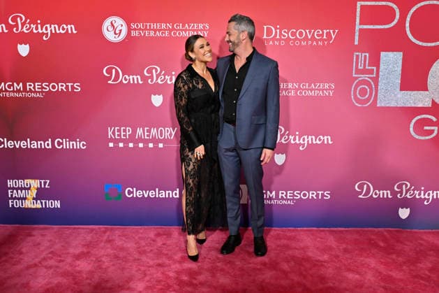 Feb. 14, 2026 - Las Vegas, Nevada, U.S. - Singer-songwriter Rachel Platten (L) and Kevin Lazan attend the annual Keep Memory Alive Power of Love gala benefit for the Cleveland Clinic Lou Ruvo Center for Brain Health at MGM Grand Garden Arena on February 14, 2026 in Las Vegas, Nevada. Las Vegas USA - ZUMAbk3_ 20260214_zaf_bk3_107 Copyright: xDavidxBeckerx