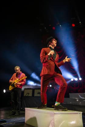 Maximo Park at O2 Academy Brixton 14 02 2026 Maximo Park perform at O2 Academy Brixton in London on 14th February 2026. Tom English drums Duncan Lloyd guitar Paul Smith lead vocals Jemma Freese keyboards, piano, backing vocals Andrew Lowther bass guitar, Credit:Zoran Veselinovic Avalon UK, London, O2 Academy Brixton  Copyright: xZoranxVeselinovicx xAvalonx 1075153120