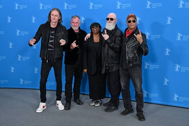 76th Berlin Film Festival Photocall The Ballad Of Judas Priest Sam Dunn, François Payard, Jacqueline Lyanga, Rob Halford, Tom Morello attending the photocall of the movie The Ballad Of Judas Priest during 76th Berlin International Film Festival in Berlin, Germany on 15 February 2026. Photo by Julien Reynaud APS-Medias ABACAPRESS.COM Berlin  Copyright: xReynaudxJulien APS-Medias ABACAx