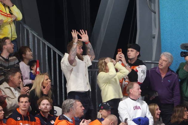 Winter Olympics - Jake Paul Cheers For His Girlfriend YouTuber-turned-boxer Jake Paul was in the stands for speedskating at the Milan Cortina Winter Olympics to watch his fiancee, Jutta Leerdam, on February 15, 2026 in Milan, Italy. Photo by Alexis Jumeau ABACAPRESS.COM Milan Italy  Copyright: xJumeauxAlexis ABACAx