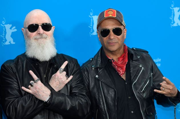 Rob Halford und Tom Morello beim Photocall zum Dokumentarfilm The Ballad of Judas Priest auf der Berlinale 2026 76. Internationale Filmfestspiele Berlin im Hotel Grand Hyatt. Berlin, 15.02.2026