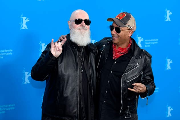 Rob Halford und Tom Morello beim Photocall zum Dokumentarfilm The Ballad of Judas Priest auf der Berlinale 2026 76. Internationale Filmfestspiele Berlin im Hotel Grand Hyatt. Berlin, 15.02.2026
