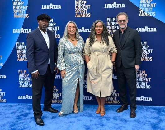 Nikon Kwantu, Geeta Gandbhir, Alisa Payne and Sam Bisbee attend the 41st annual Film Independent Spirit Awards at the Hollywood Palladium in Los Angeles on Sunday, February 15, 2026.  LAP20260215562 JIMxRUYMEN