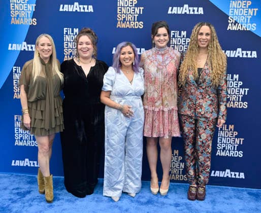 Miranda de Pencier, Stacey Aglok MacDonald, Alethea Arnaquq-Baril, Anna Lambe, and Anya Adams attend the 41st annual Film Independent Spirit Awards at the Hollywood Palladium in Los Angeles on Sunday, February 15, 2026.  LAP20260215571 JIMxRUYMEN
