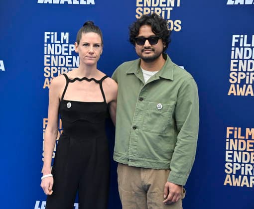 Tabs Breese and Rajee Samarasinghe attend the 41st annual Film Independent Spirit Awards at the Hollywood Palladium in Los Angeles on Sunday, February 15, 2026.  LAP20260215572 JIMxRUYMEN