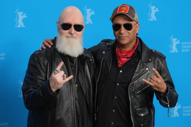 February 15, 2026, Berlin, Germany: Rob Halford and Tom Morello pose at the photocall of The Ballad Of Judas Priest during the 76th Berlinale International Film Festival at Hotel Hyatt in Berlin, Germany, on 15 February 2026. Photo: Berlin Germany - ZUMAm179 20260215_zep_m179_007 Copyright: xAlecxMichaelx