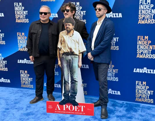 Manuel Ruiz Montealegre, Simón Mesa Soto and Juan Sarmiento Grisales attend the 41st annual Film Independent Spirit Awards at the Hollywood Palladium in Los Angeles on Sunday, February 15, 2026.  LAP20260215544 JIMxRUYMEN