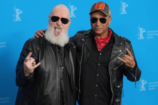 February 15, 2026, Berlin, Germany: Rob Halford and Tom Morello pose at the photocall of The Ballad Of Judas Priest during the 76th Berlinale International Film Festival at Hotel Hyatt in Berlin, Germany, on 15 February 2026. Photo: Berlin Germany - ZUMAm179 20260215_zep_m179_008 Copyright: xAlecxMichaelx