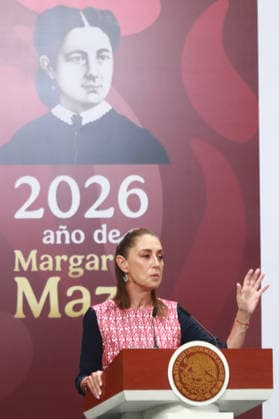 Incentives For The Film And Audiovisual Industry News Conference Mexico™s President Claudia Sheinbaum Pardo speaks during the announcement of incentives for the film and audiovisual industry at the National Palace. on February 15, 2026 in Mexico City, Mexico. (Photo by Carlos Santiago Eyepix Group) Copyright: xCarlosxSantiagox xEyepixxGroupx CS_15022026_176046