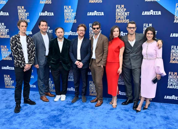 Will Janowitz, Michael Heimler, Teddy Schwarzman, Clint Bentley, Adolpho Veloso, Ashley Schlaifer, Joel Edgerton and Marissa McMahon attend the 41st annual Film Independent Spirit Awards at the Hollywood Palladium in Los Angeles on Sunday, February 15, 2026.  LAP20260215589 JIMxRUYMEN