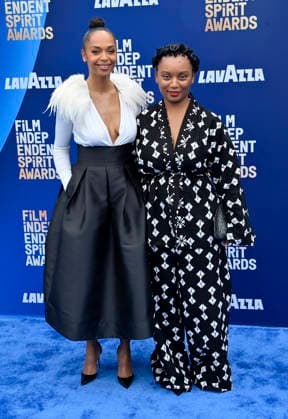 Susan Chardy and Rungano Nyoni attend the 41st annual Film Independent Spirit Awards at the Hollywood Palladium in Los Angeles on Sunday, February 15, 2026.  LAP20260215618 JIMxRUYMEN