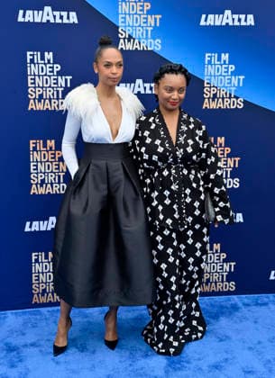 Susan Chardy and Rungano Nyoni attend the 41st annual Film Independent Spirit Awards at the Hollywood Palladium in Los Angeles on Sunday, February 15, 2026.  LAP20260215619 JIMxRUYMEN