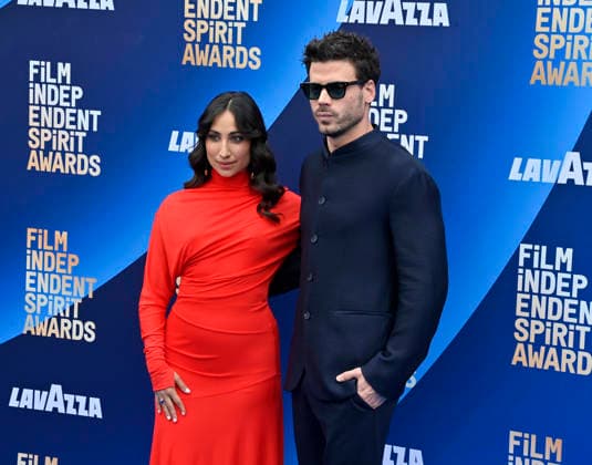 Annapurna Sriram and François Arnaud attend the 41st annual Film Independent Spirit Awards at the Hollywood Palladium in Los Angeles on Sunday, February 15, 2026.  LAP20260215604 JIMxRUYMEN